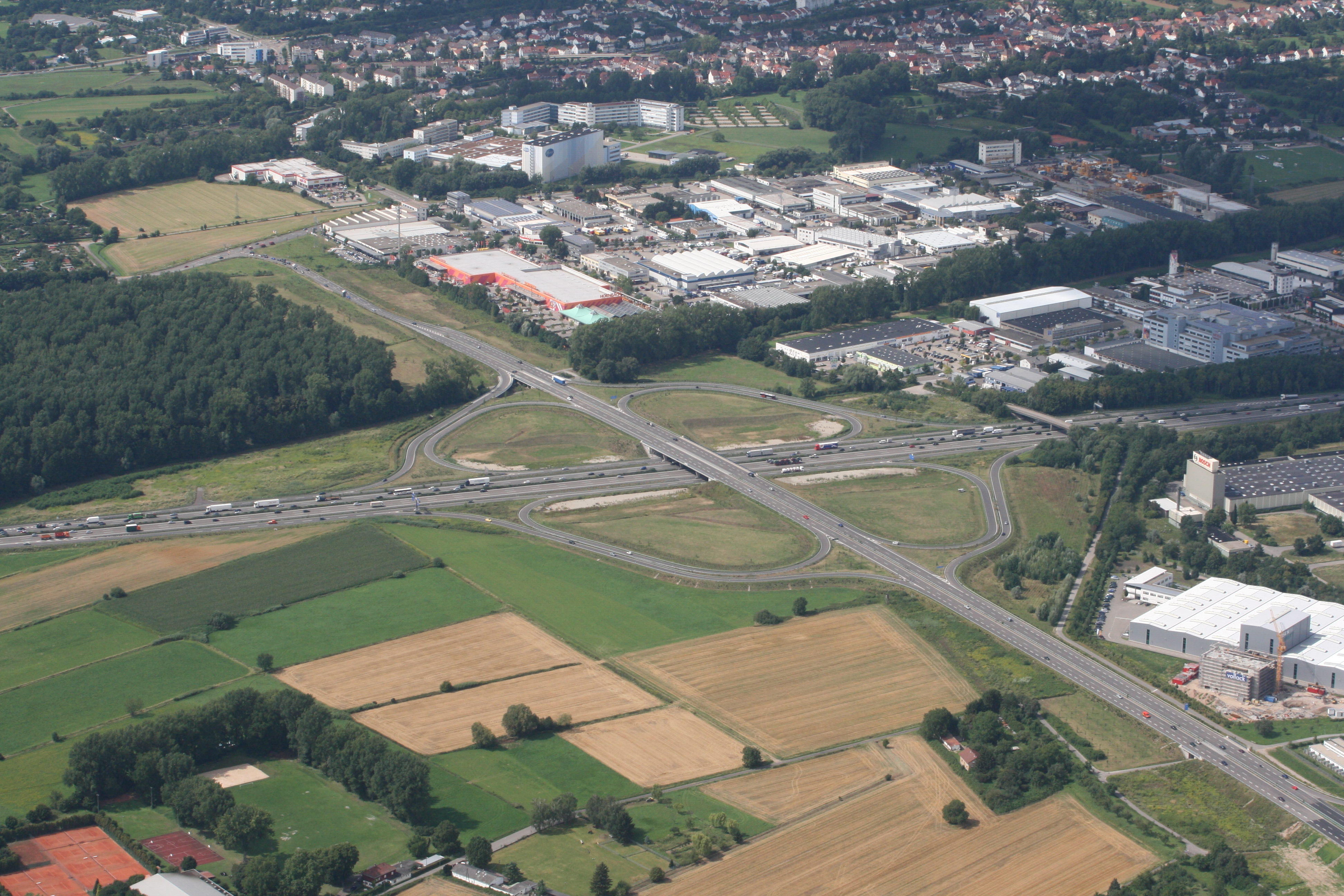 Blick auf einen teil der "Unteren Hub" - im unteren Bildbereich