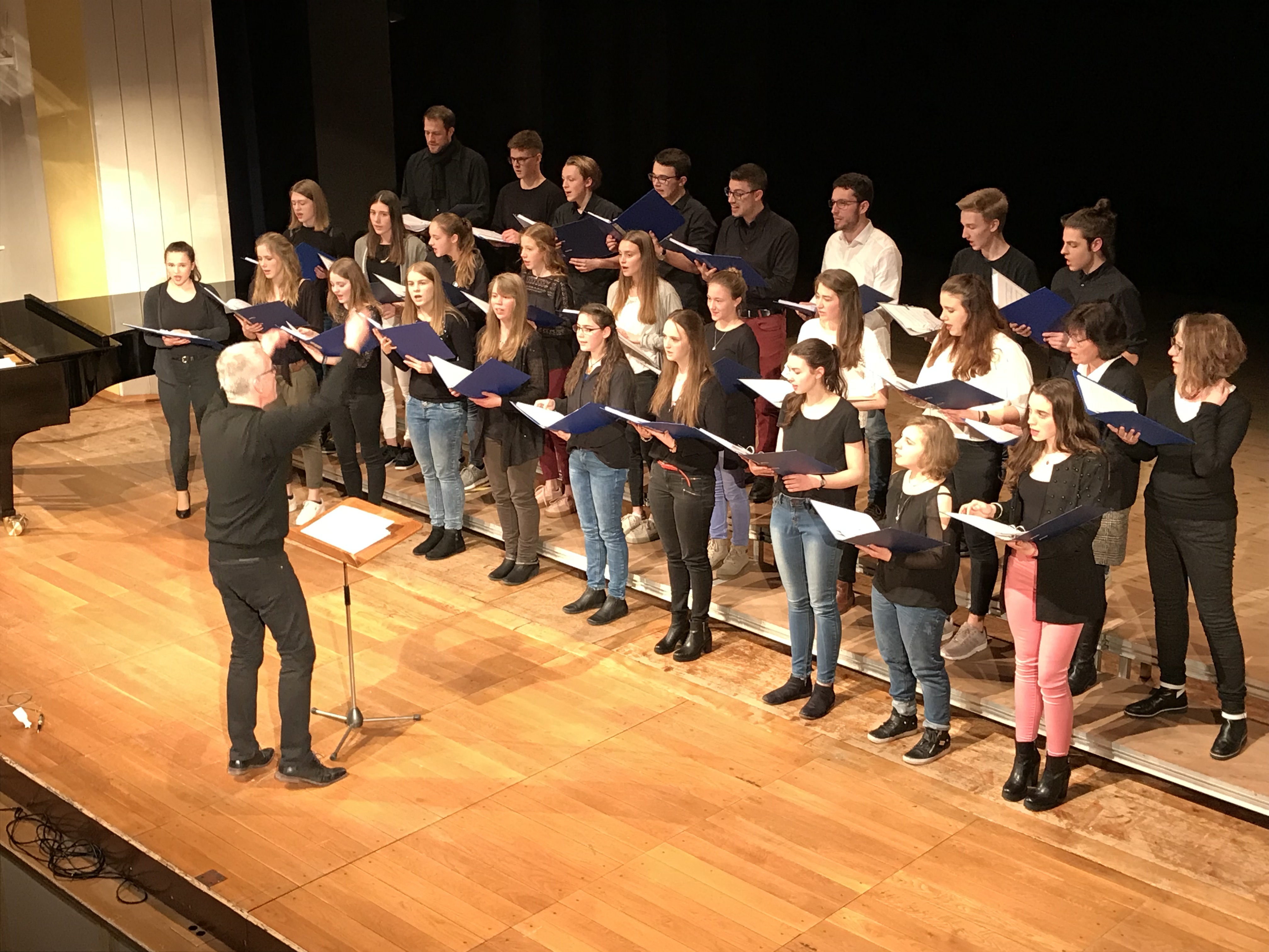 Unter Leitung von Volker Christ musiziert der Junge Kammerchor Pirmasens am Immanuel-Kant-Gymnasium (unser Bild) zusammen mit den „Young Vocals“ und dem Kammerorchester der städtischen Musikschule Heidelberg in der Johanneskirche am Exe. Foto: ps