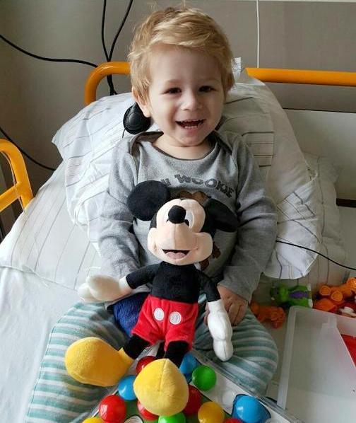 Colin in seinem Krankenbett.