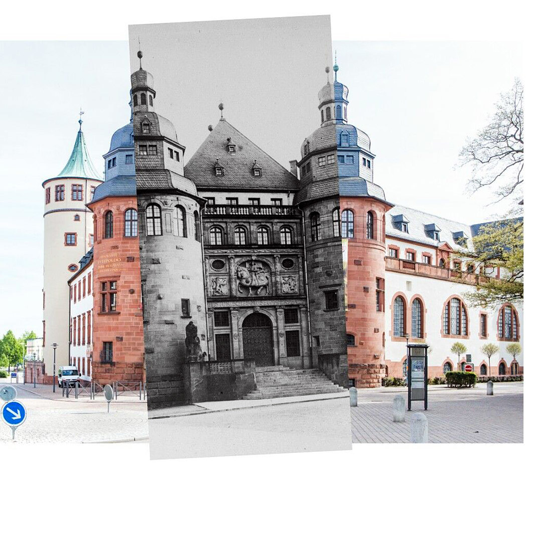 Collage der Museumsfront von 1912 und 2017.