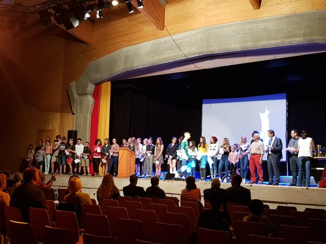 Die Bühne reichte nicht für so viele Sportlerinnen und Sportler. | Foto: Gisela Böhmer