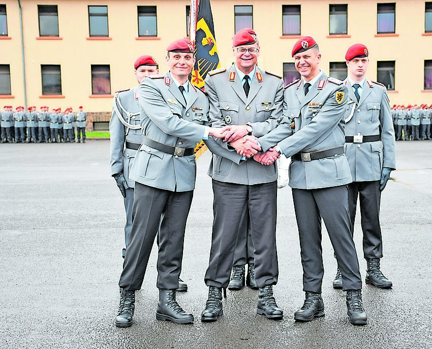 Oberstleutnant Carsten Windsch, Brigadegeneral Michael Podzus und Oberstleutnant Olaf Tuneke (v.l.n.r.)