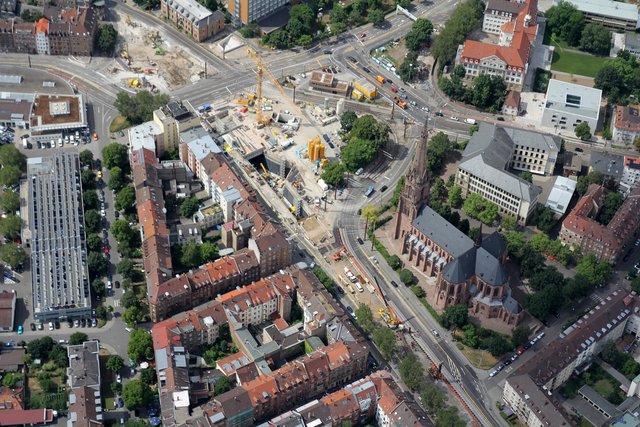 Blick auf die Baustelle Durlacher Tor | Foto: Archiv wow.pics.ka