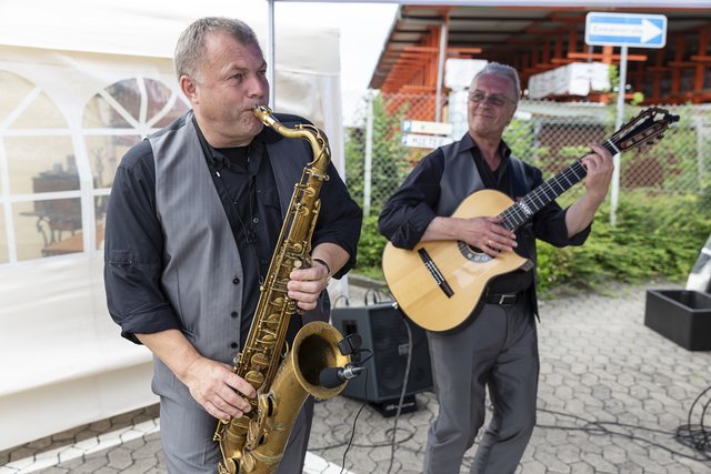 Das Duo Present Art Collection mit Saxophonist Helmuth Engelhardt und Martin Haberer | Foto: Jens Vollmer