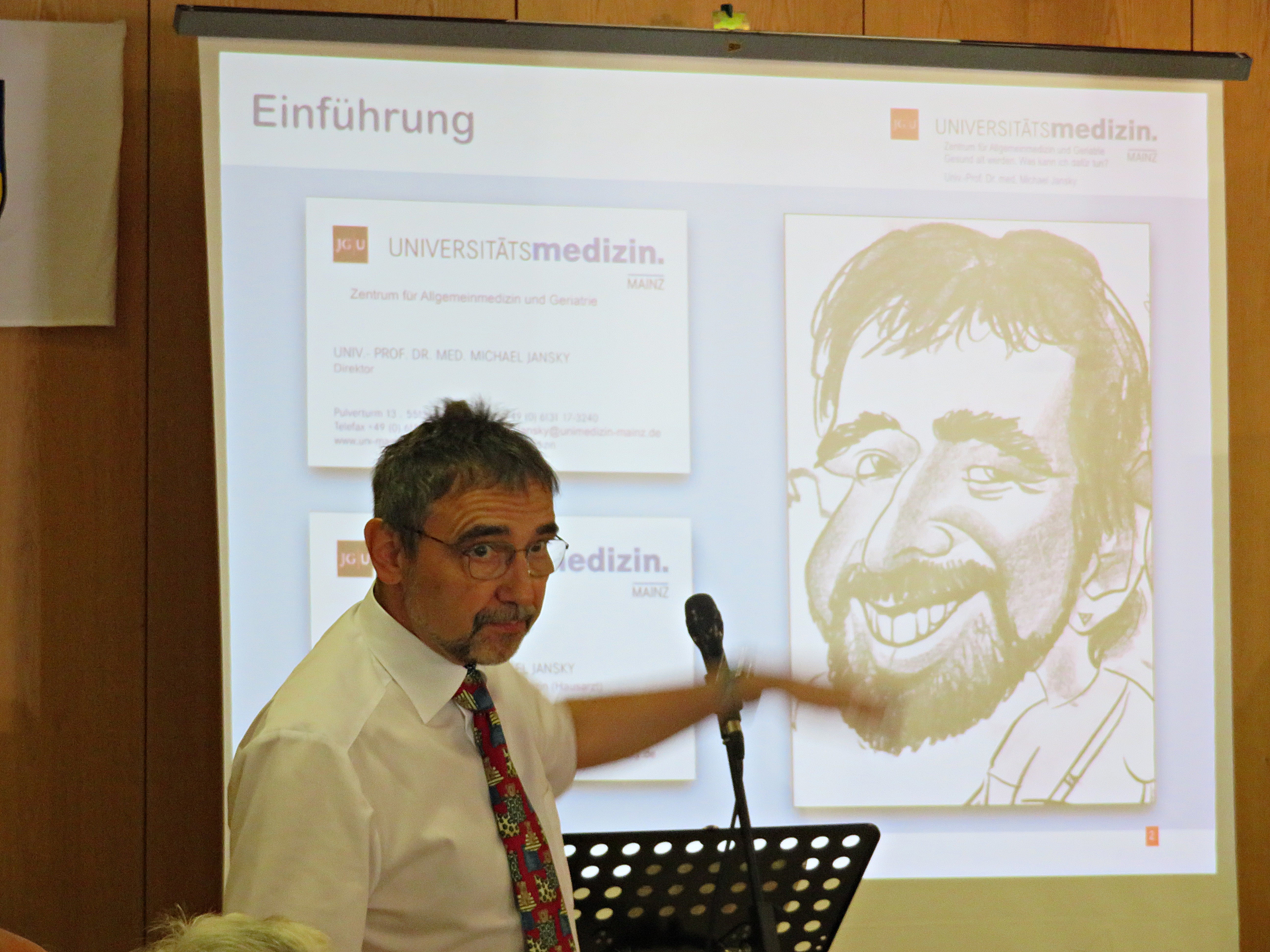 Prof. Dr. Jansky über seine Karikatur