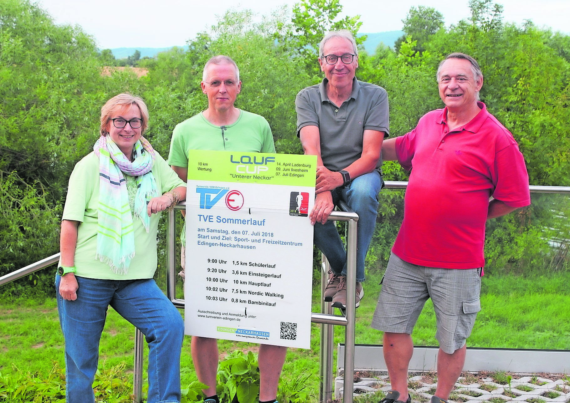 Die Organisatoren Gabi Kapp, Hajo Remmers, Bernd Grabinger und Günter Hartmann (von links) freuen sich auf den Sommerlauf am kommenden Samstag.