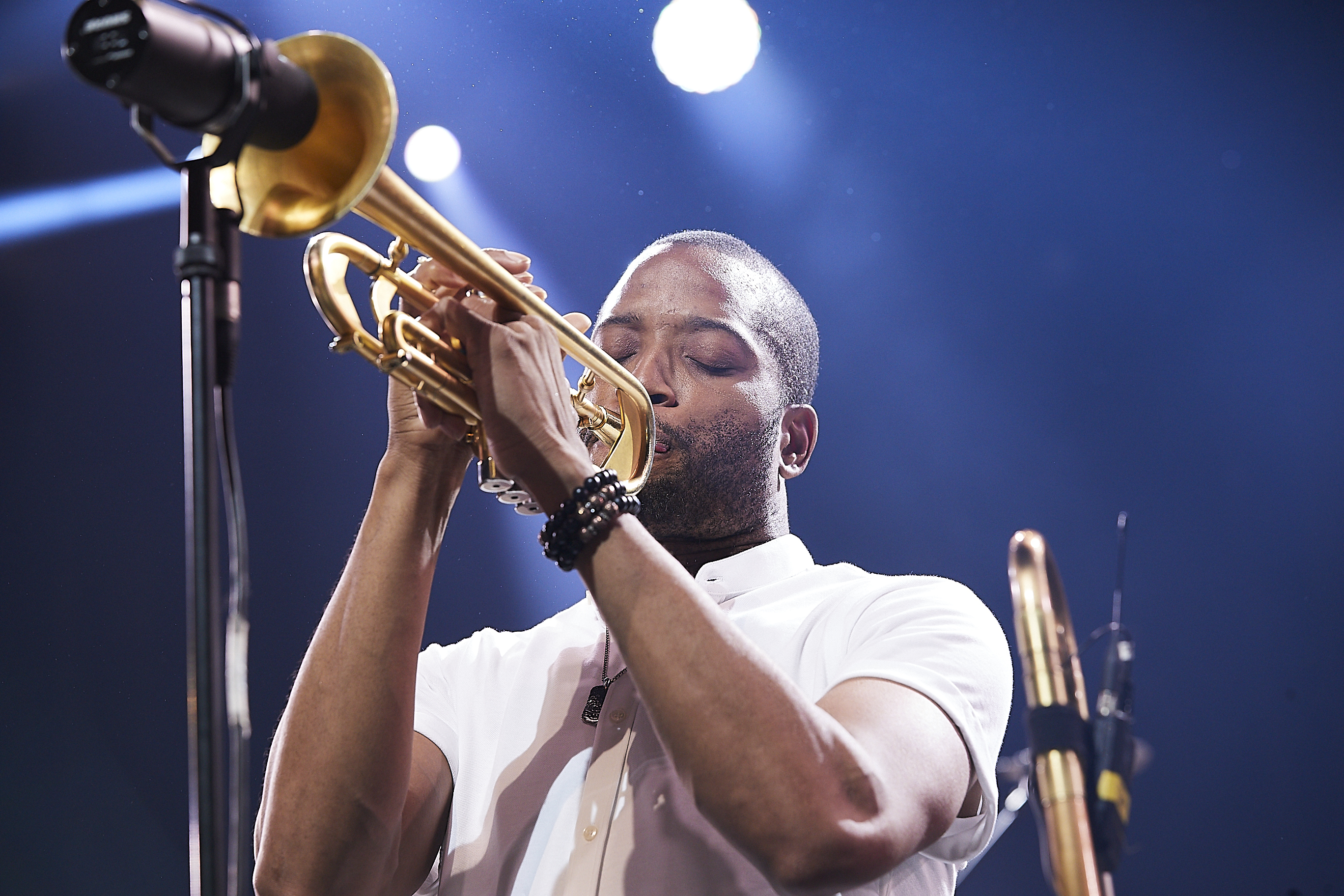Troy Andrews, besser bekannt unter dem Namen "Trombone Shorty" beim Konzert in Montreux 2018