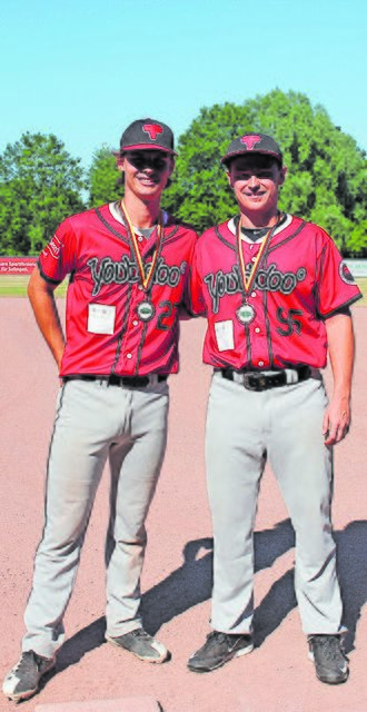 Derek Romberg (links) und Artur Strzalka: Zwei Tornados beim diesjährigen Allstar-Game 2018 in Solingen..