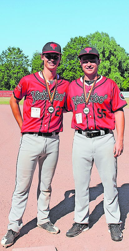 Derek Romberg (links) und Artur Strzalka: Zwei Tornados beim diesjährigen Allstar-Game 2018 in Solingen..