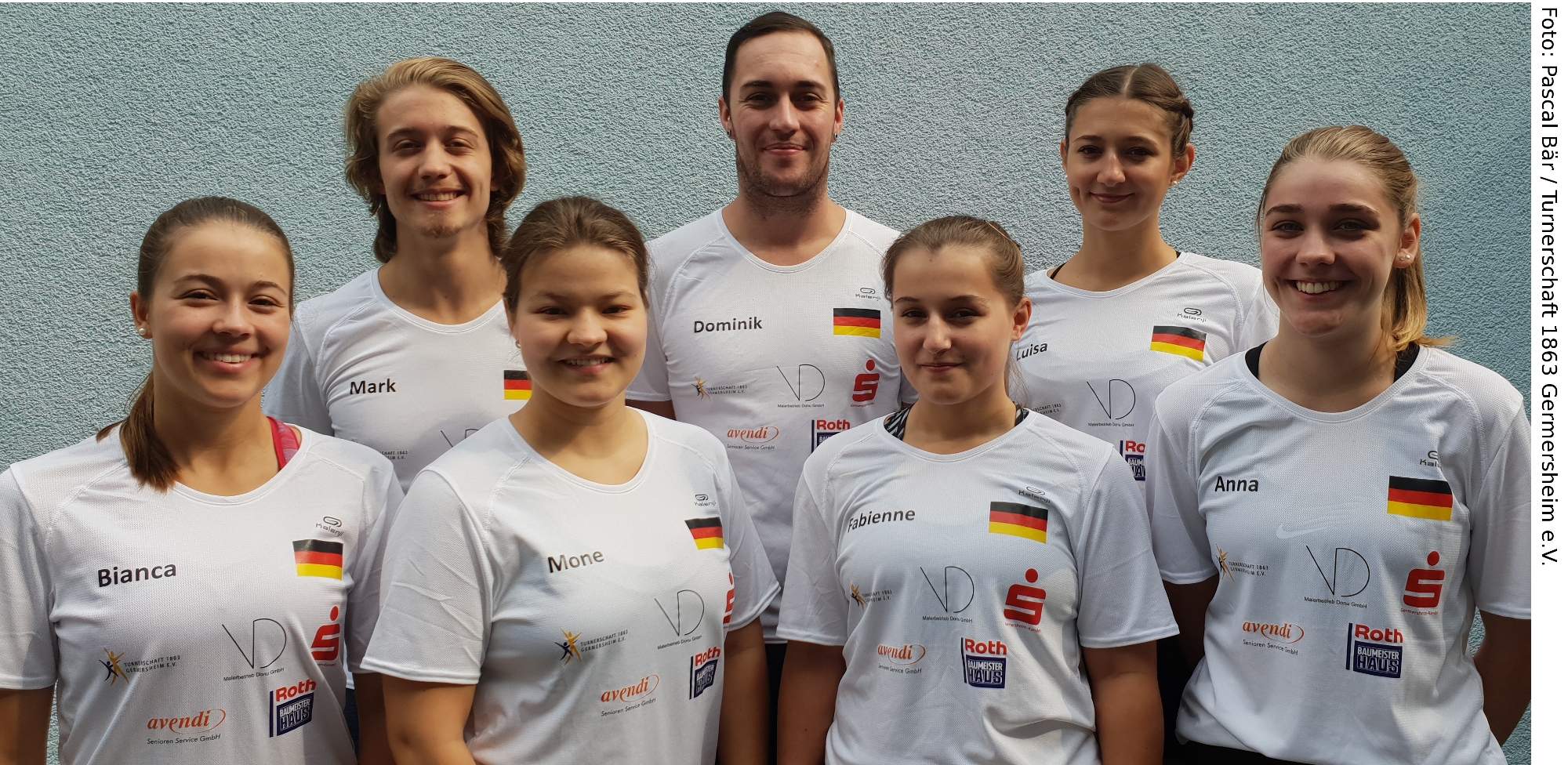 Die Skipper:
(von links nach rechts vorne) Binca Illing, Simone Illing, Fabienne Metzger, Annalena Stoll
(hintere Reihe von links) Mark Maurer, Dominik Walther, Luisa Münzer