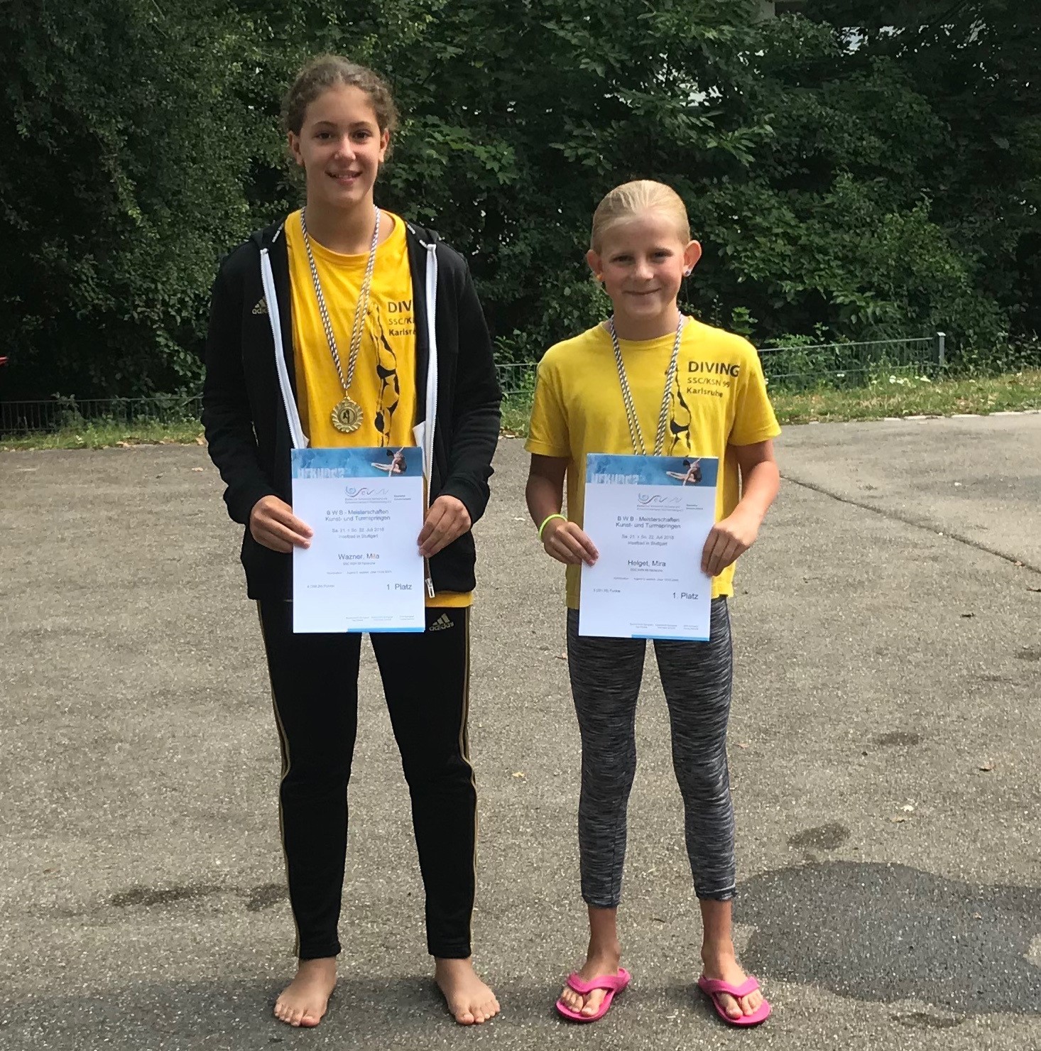 Mila Wazner (links) und Mira Helget (rechts) - die erfolgreichsten Jugendspringerinnen aus Baden