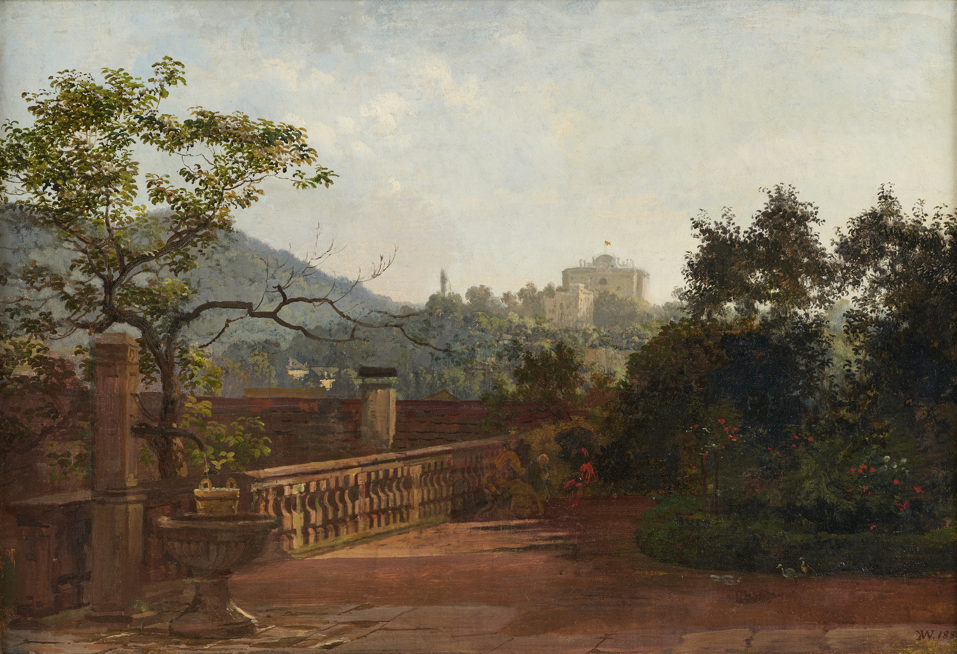 13 Karl Weysser, Baden-Baden. Schlossterrasse mit Blick auf die Villa Krupp, 1883, Inv.Nr. 60-1713