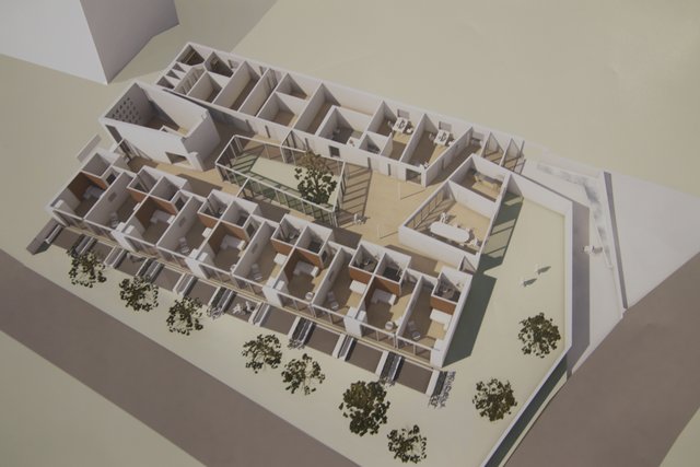 Das Architekturmodell zeigt die Raumaufteilung im künftigen Hospiz.