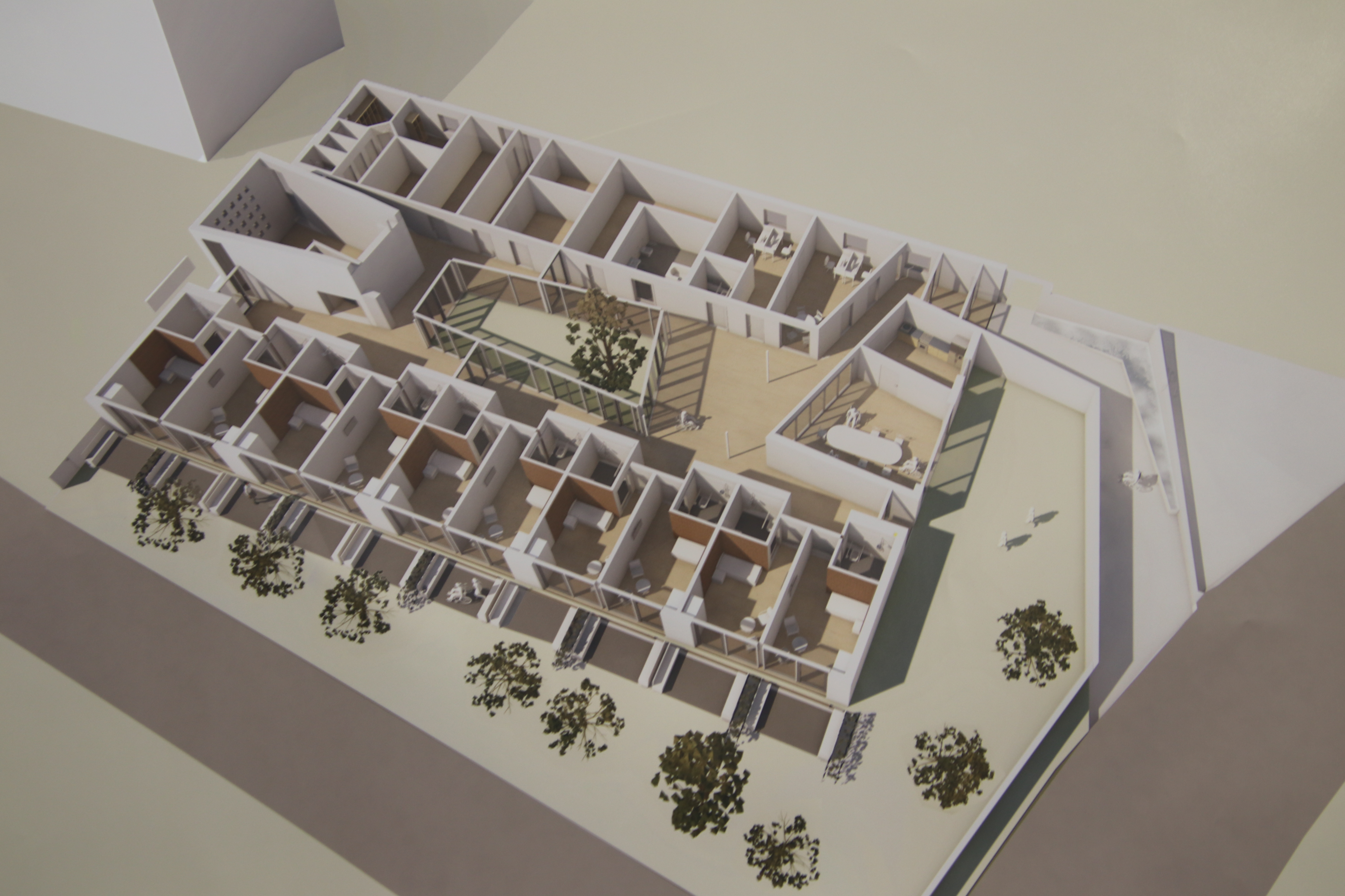 Das Architekturmodell zeigt die Raumaufteilung im künftigen Hospiz.