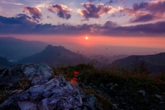 Sonnenuntergang im Sommer