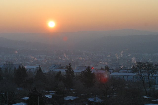 winterlicher Sonnenaufgang...……….Lautern erwacht