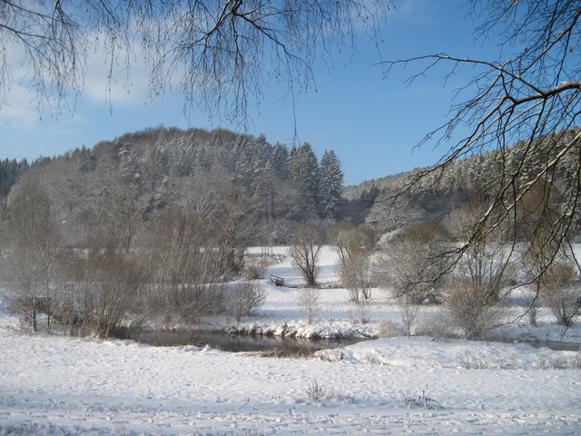 Das Tal der Lautern im weissen Kleid