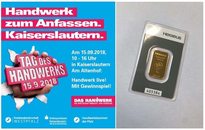 Tag des Handwerks am 15.09.2018 von 10:00 Uhr bis 16:00 Uhr am Altenhof inklusive Gewinnspiel.