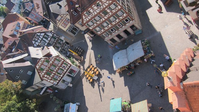 Marktplatz Mosbach vom Rathausturm | Foto: Kristin Hätterich