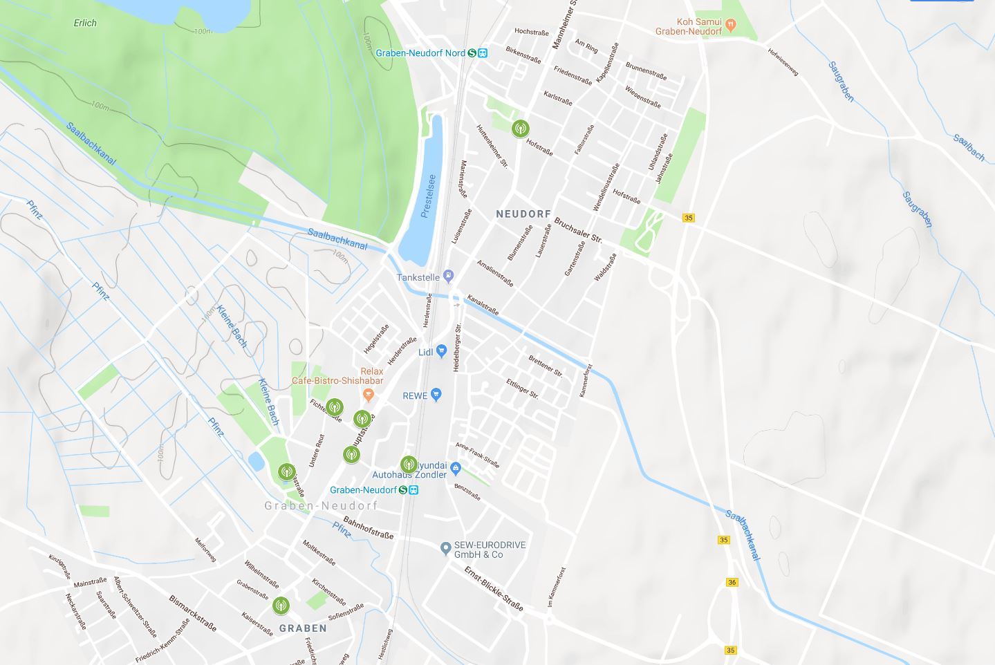 An diesen sieben Standorten bekommt Graben-Neudorf öffentliches WLan.