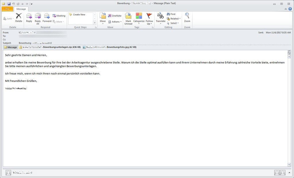 Vorsicht bei solchen E-Mail - in den Links verstecken sich oft gefährliche Viren