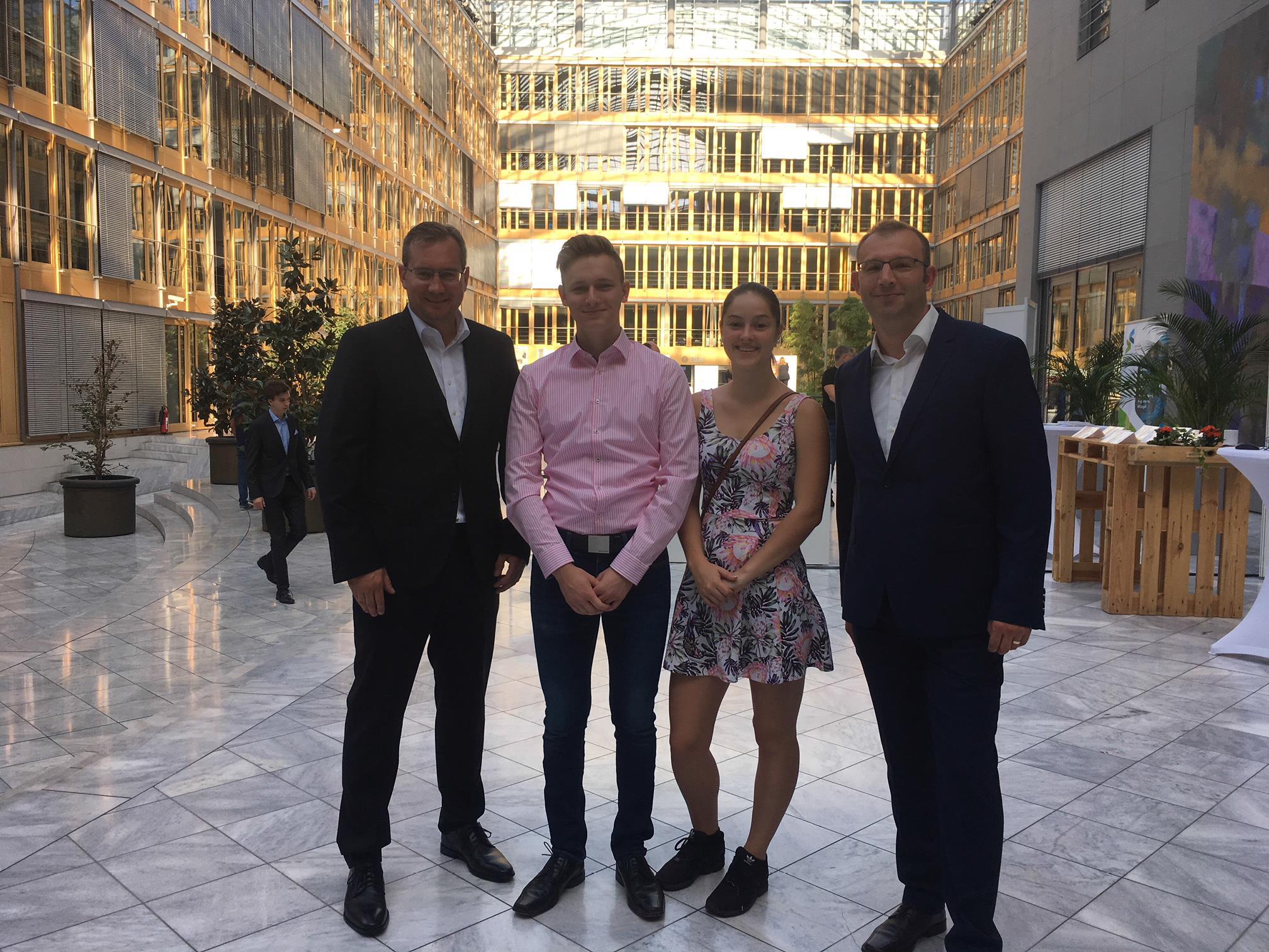 Carsten Michel, Torge Marzlin, Jessica Welsch und Sergej Rack im Haus der Wirtschaft, Berlin, von links nach rechts
