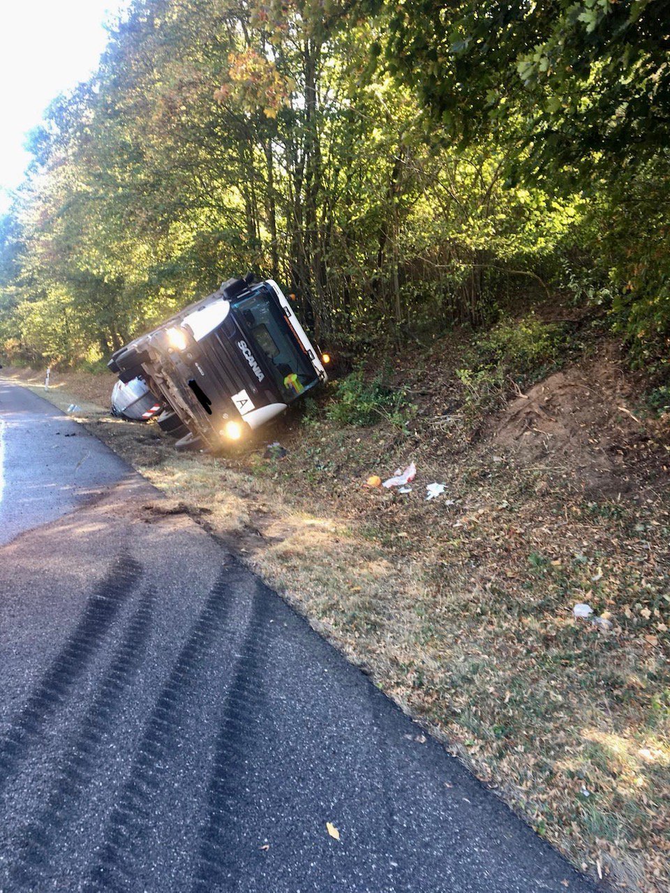 Ein LKW überschlug sich gestern auf der Bundesstraße 9.