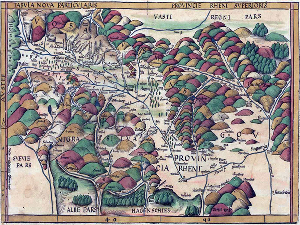 Oberrhein-Karte von 1513 Foto: ps