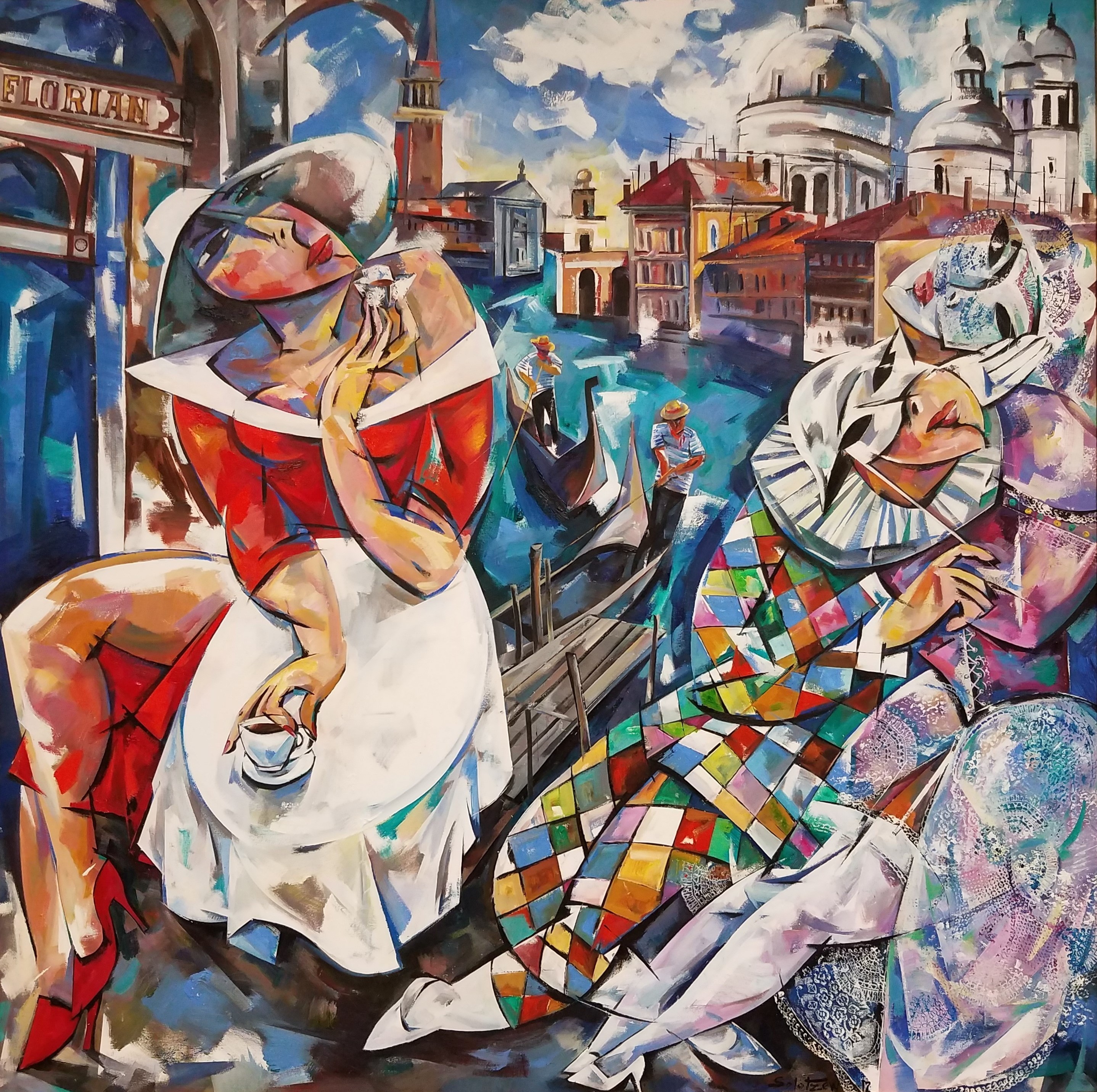 „Dream of Venice“, 2017 Öl auf Leinwand, 150 cm x 150 cm.