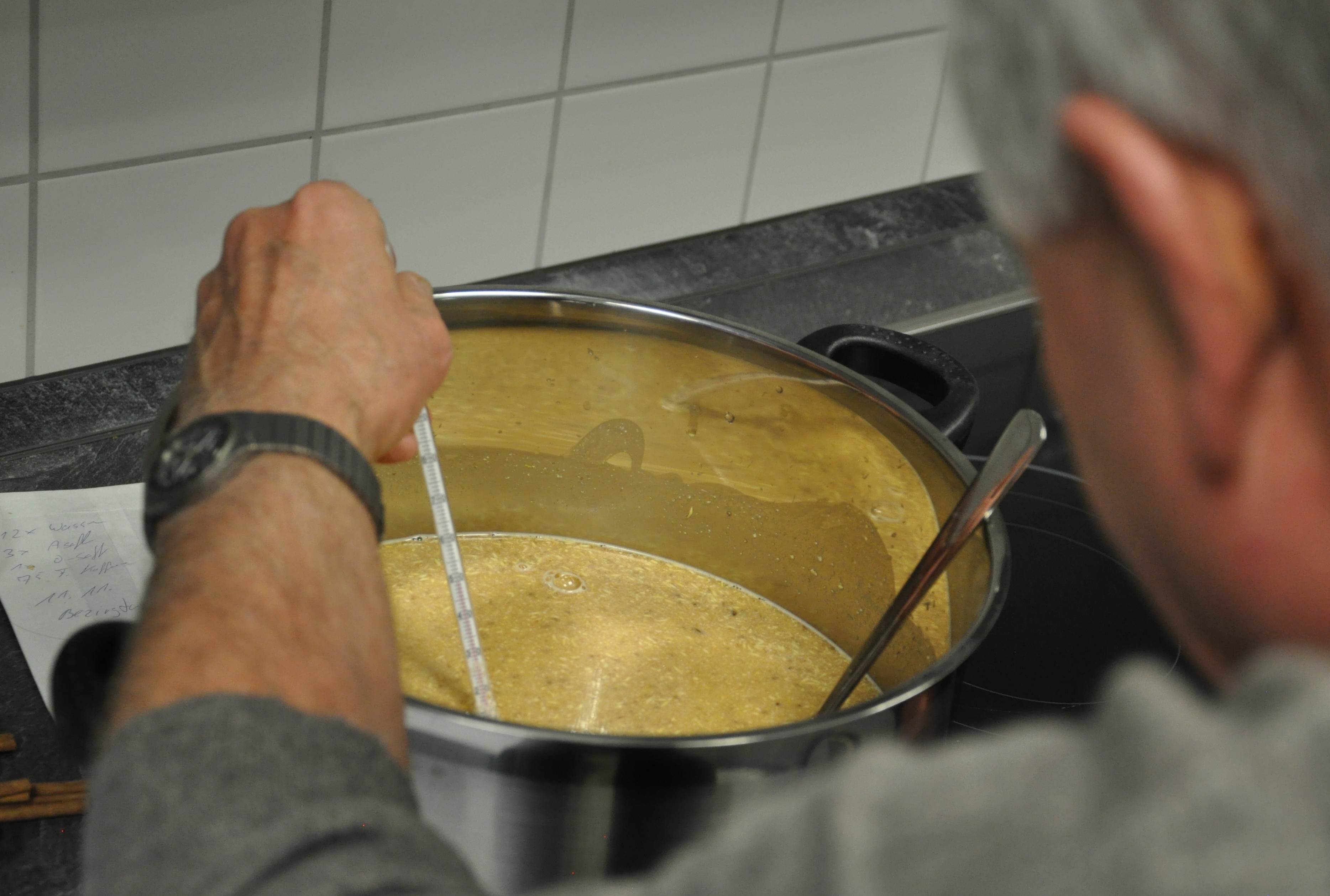 Brauprozess im Kochtopf.