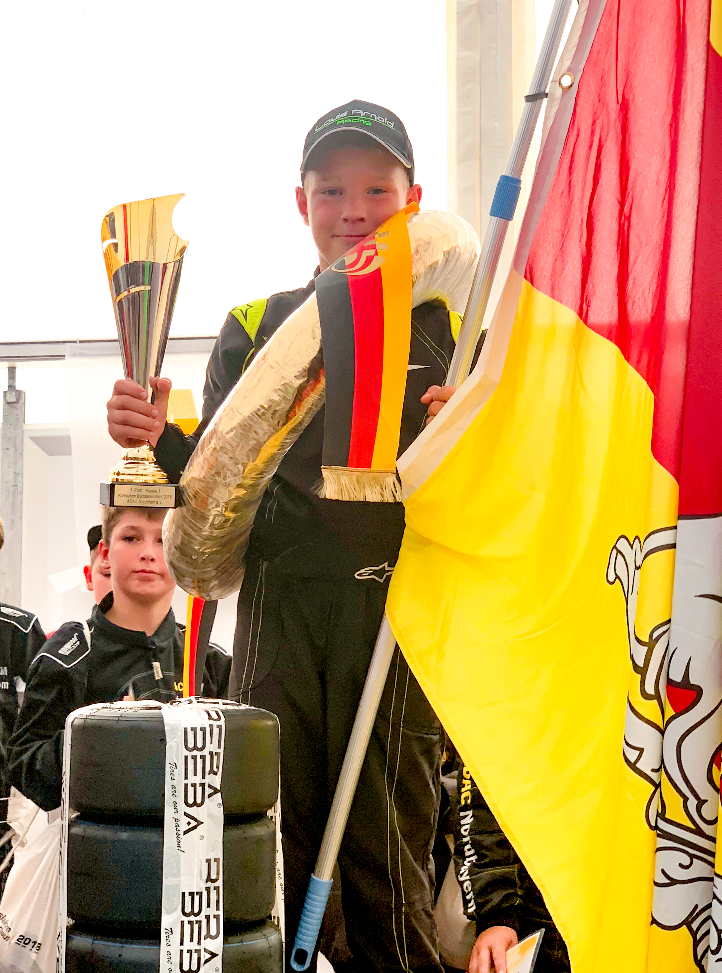 Louis Arnold bei der Siegerehrung des ADAC Bundesendlauf 2018