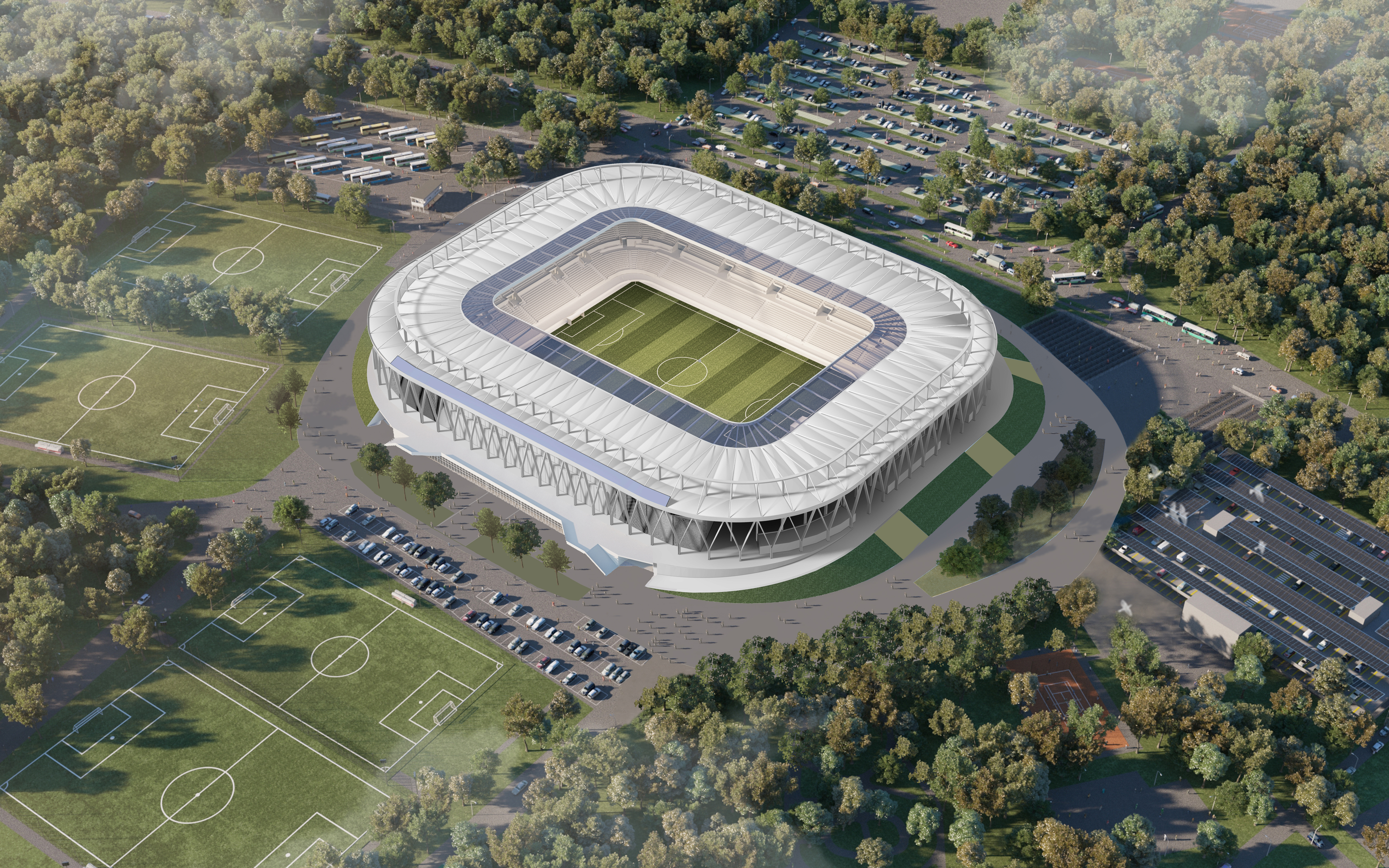 Visionen: Das neue Stadion aus der Vogelperspektive –
