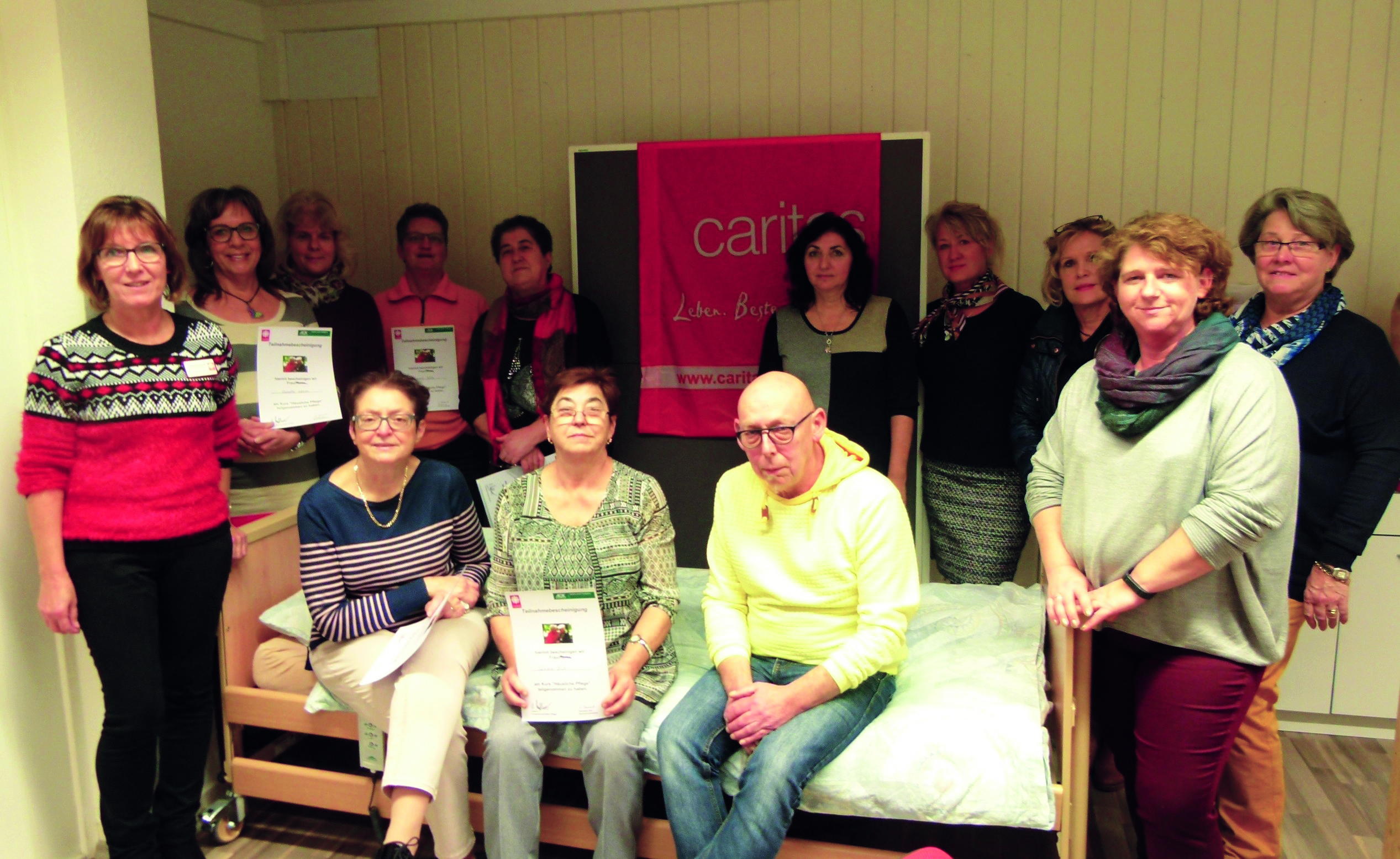 Die Teilnehmer empfanden den Caritas-Hauskrankenpflegekurs als sehr lehrreich.