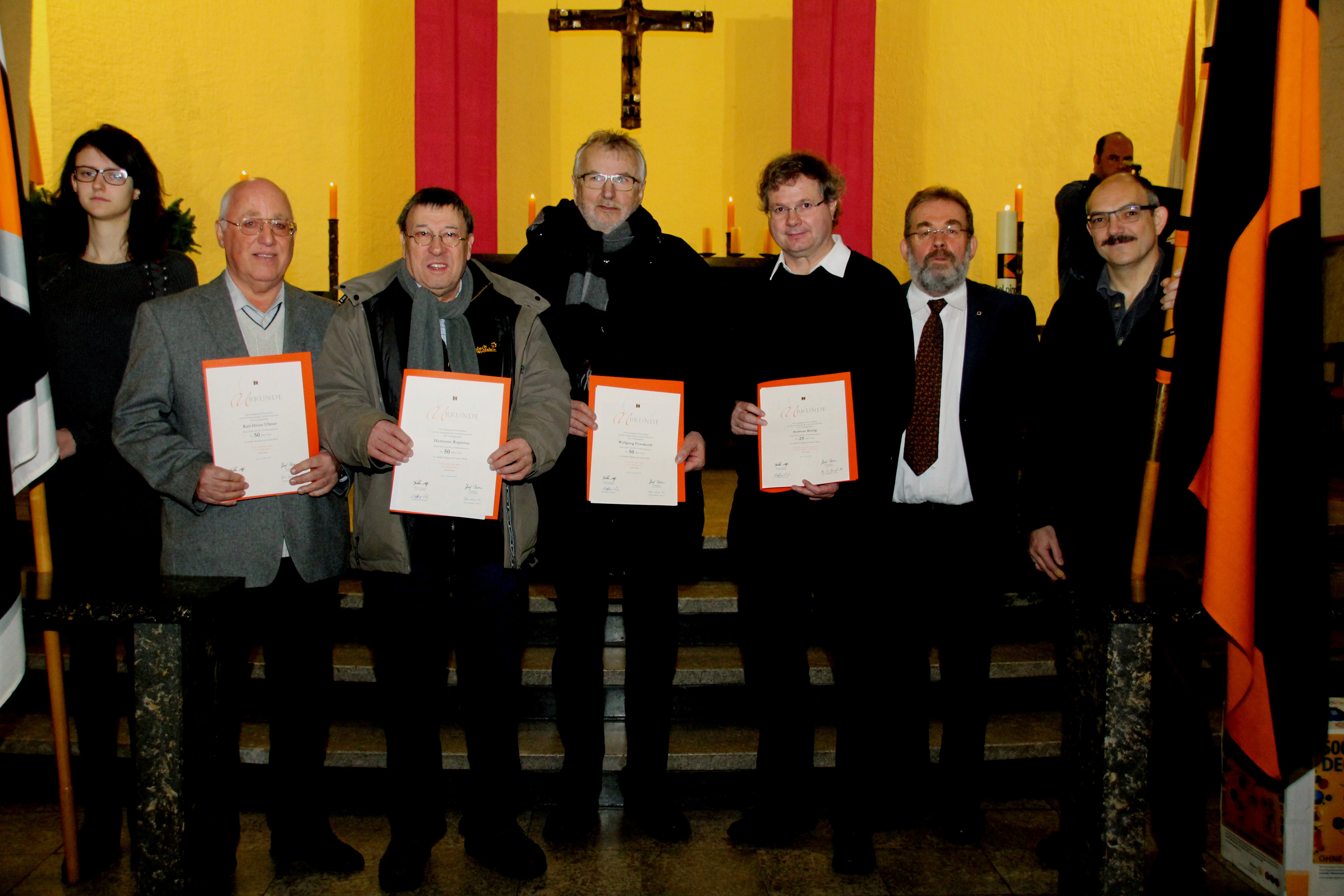 Karlheinz Ullmer, Wolfgang Fromkorth, Hermann Rupertus und Präses Andreas König (von links) Foto: Kries
