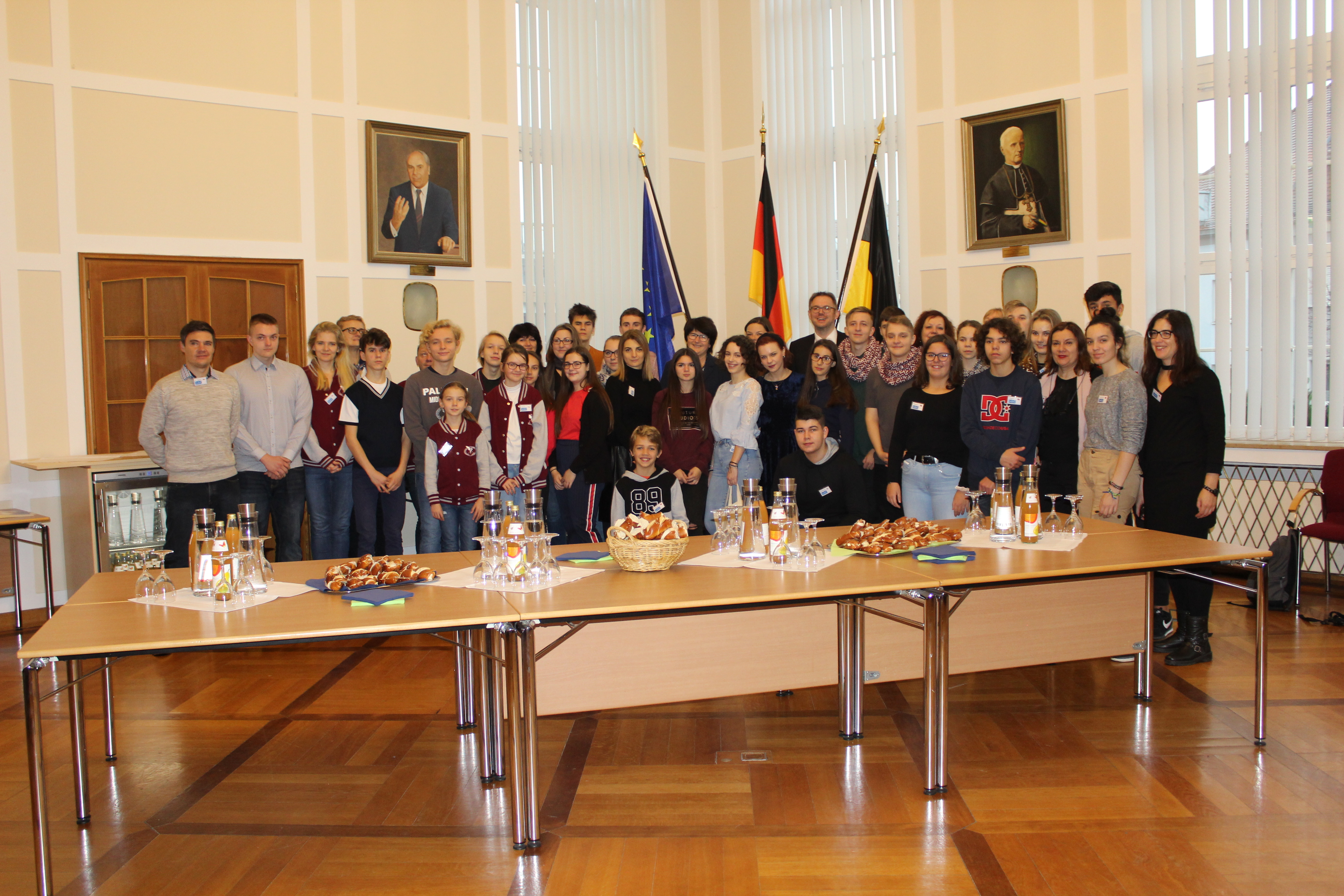 Das Erasmus-Projekt mit sechs europäischen Partnerschulen ist bestens gestartet - unter anderem mit einem Empfang im Rathaus Bruchsal.