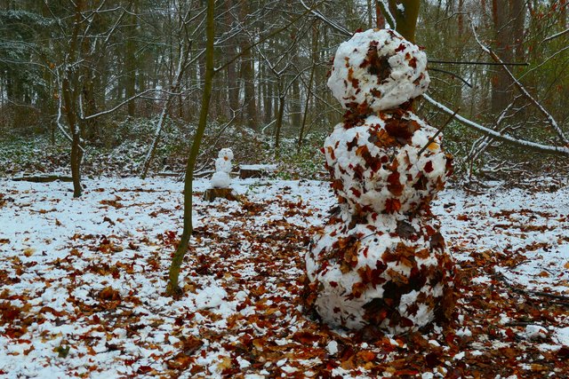 Schnee hat gerade so gereicht für den Schneemann | Foto: Brigitte Melder