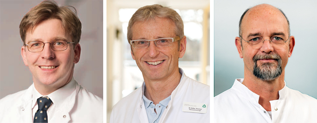 Referenten der Asklepios Südpfalzkliniken, Abteilung Unfallchirurgie und Orthopädie (von links): Chefarzt Dr. med. Oliver Schoierer, Leitender Oberarzt Thomas Zeller und Chefarzt Dr. med. Peter Herrmann