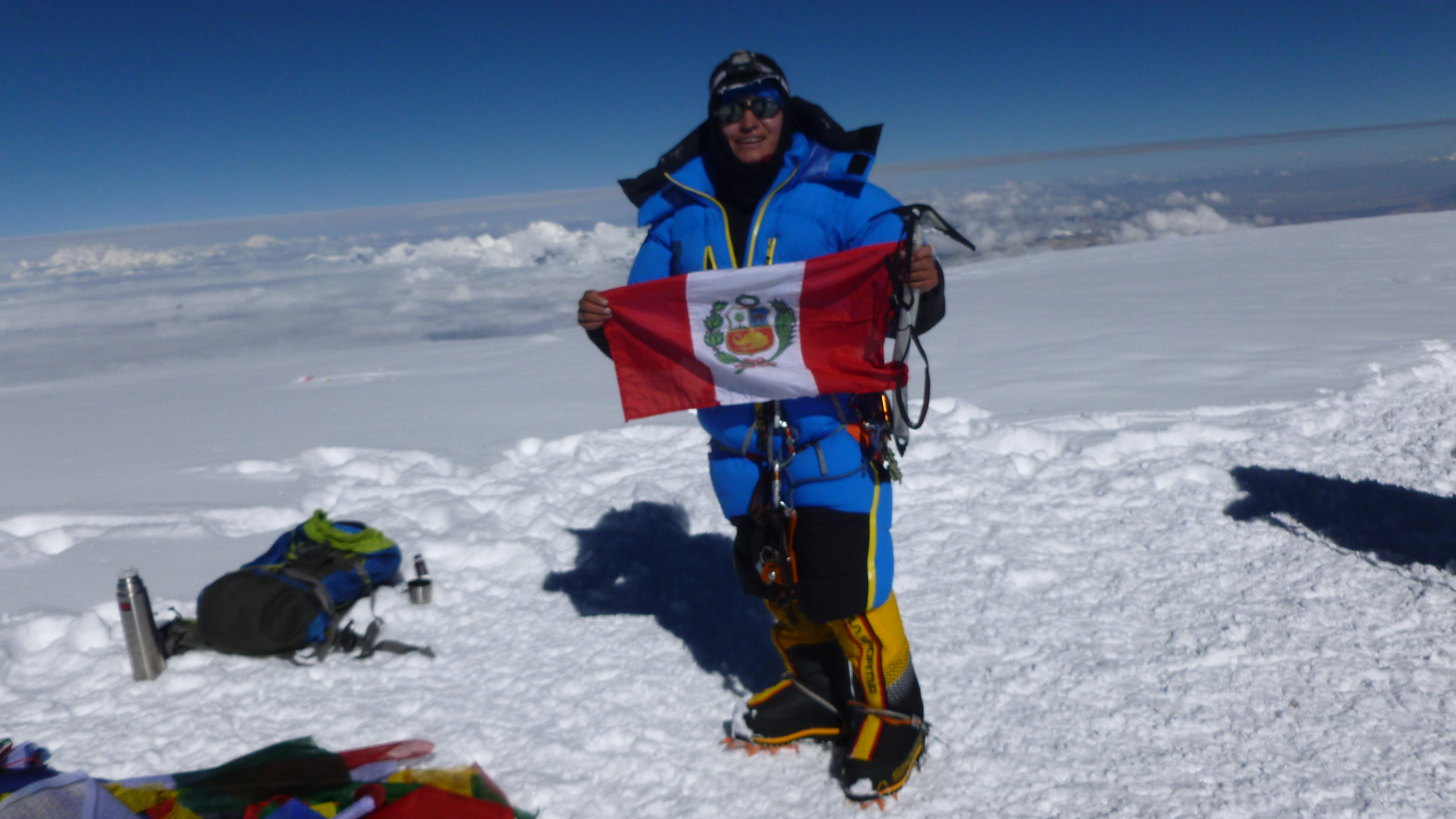 Flor Cuenca Blas auf dem Gipfel des Cho Oyu am 01.10.2016