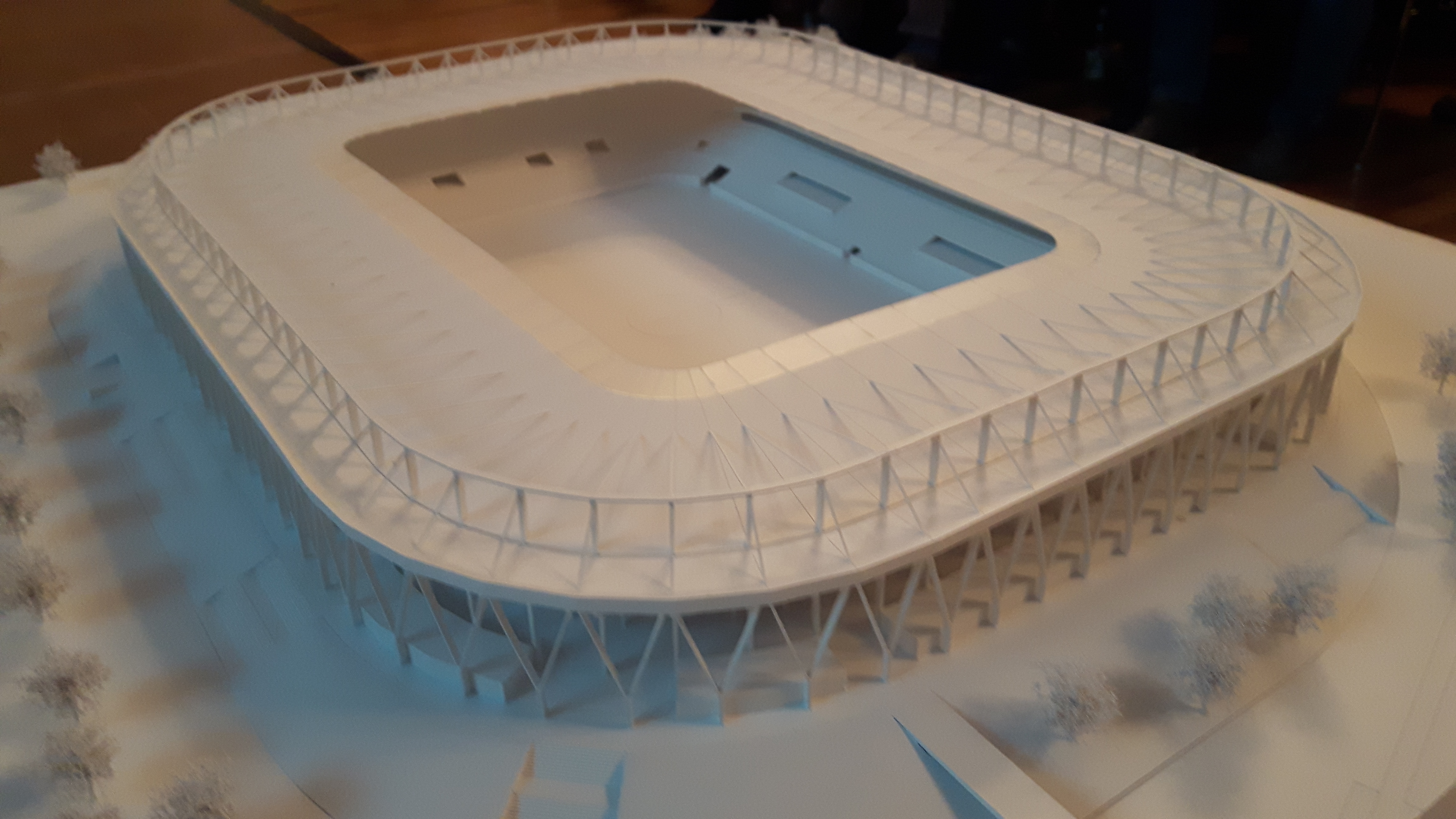 Blick auf das neue KSC-Stadion als Modell