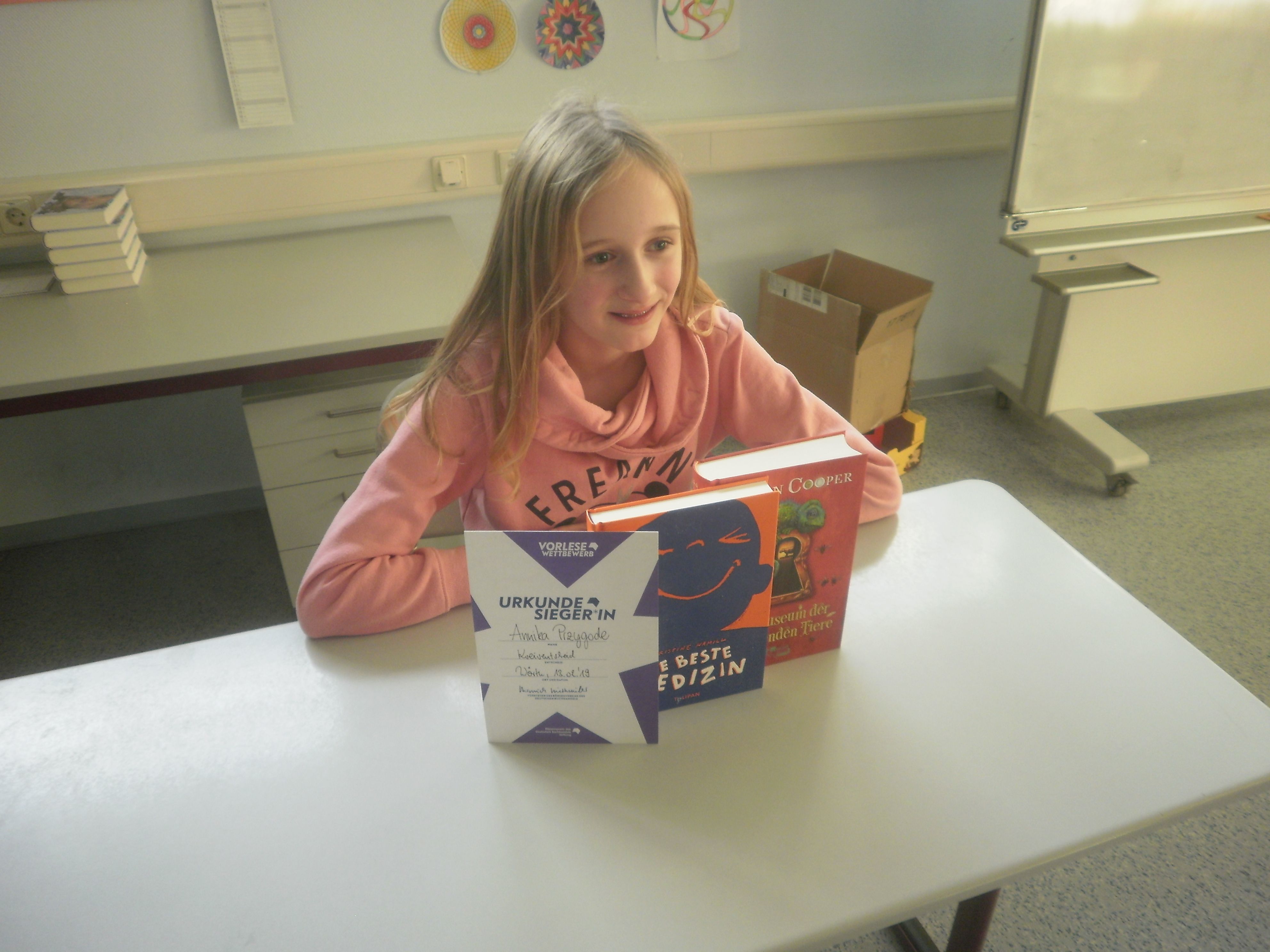 Annika Przygode liest im Kreis Germersheim am besten vor. Sie besucht die sechste Klasse im GGG.