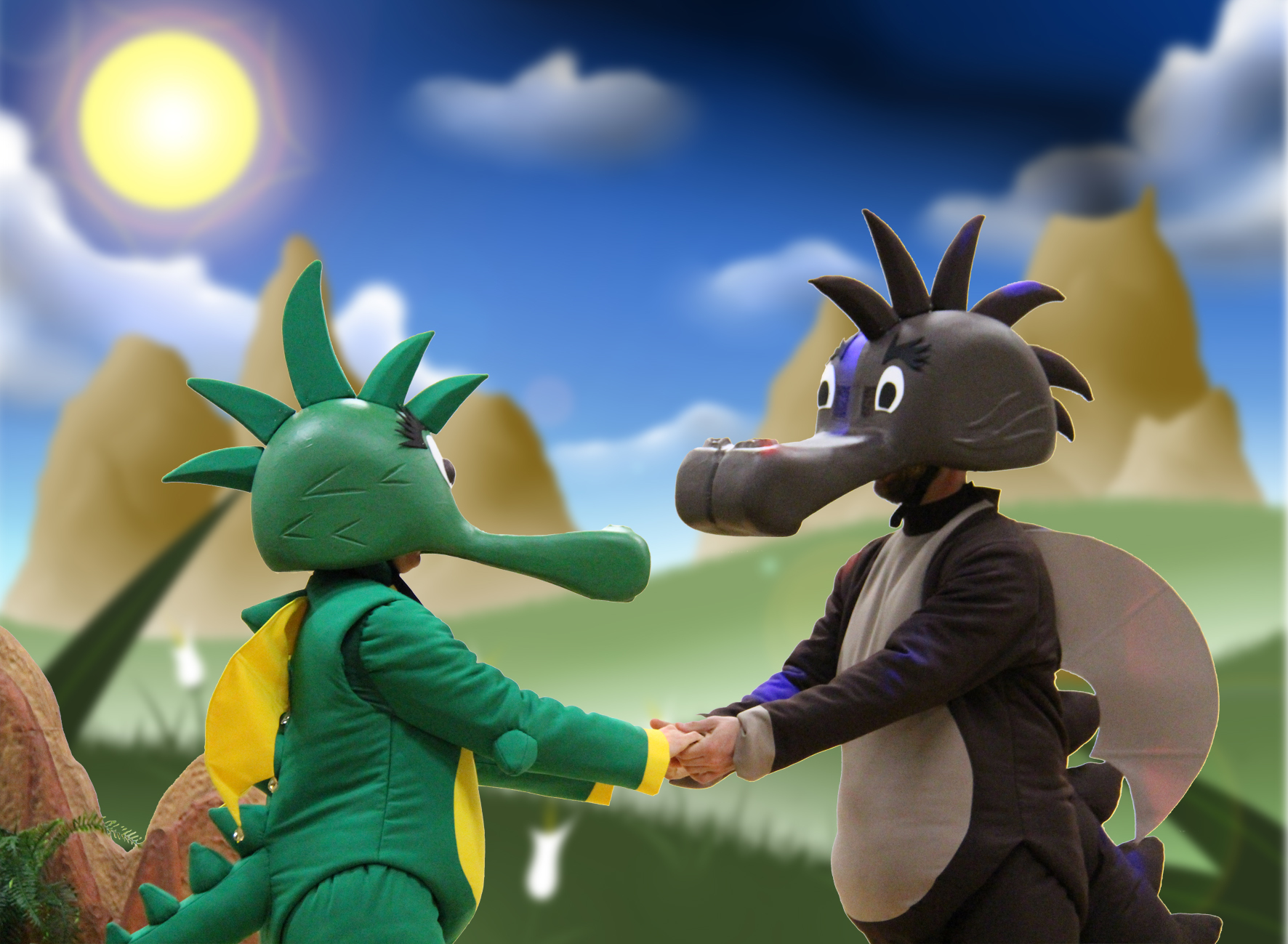 Der kleine Drache Tabaluga geht auf Reise.