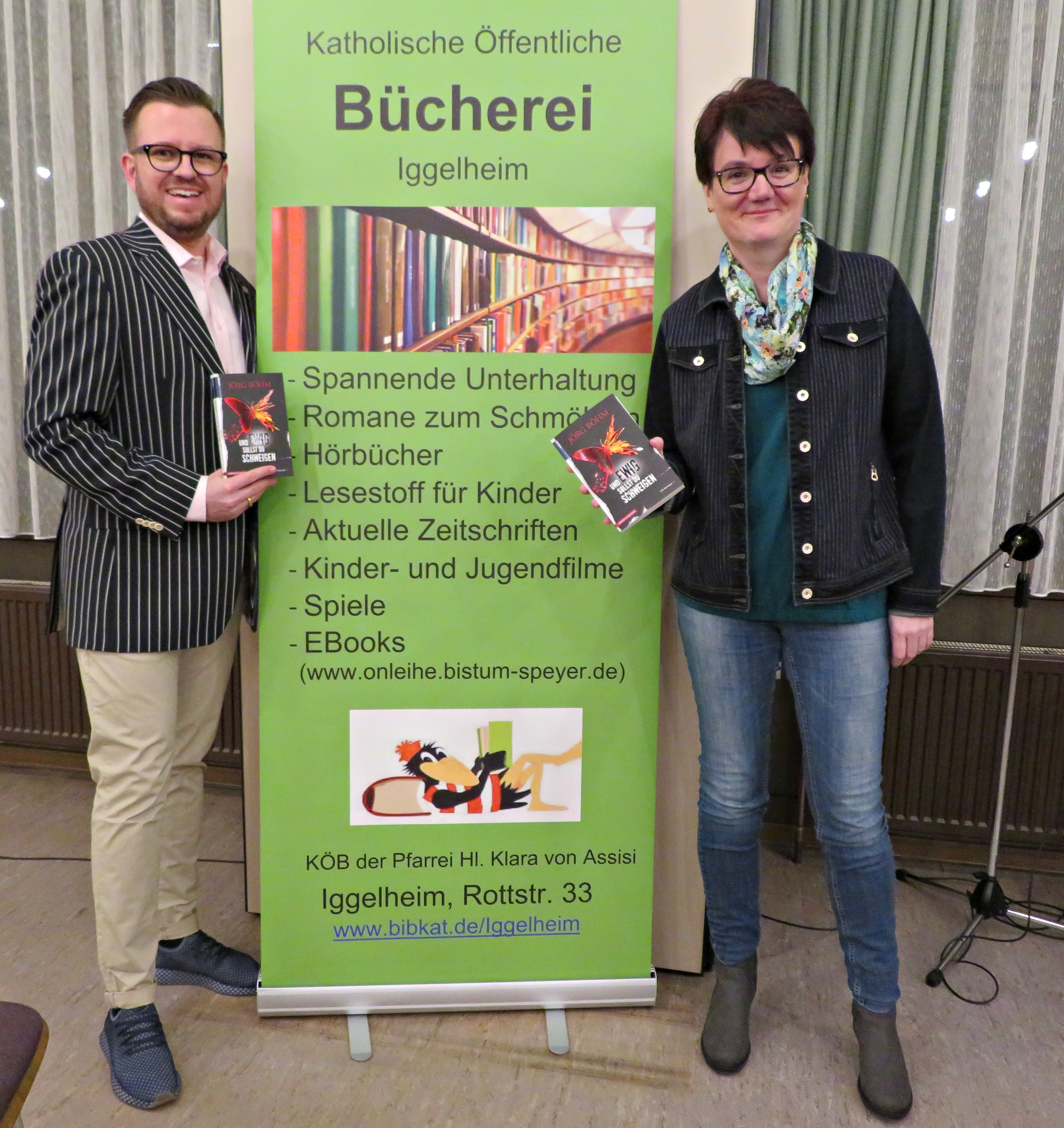 Krimi-Autor Jörg Böhm und "Entdeckerin" Annette Wind