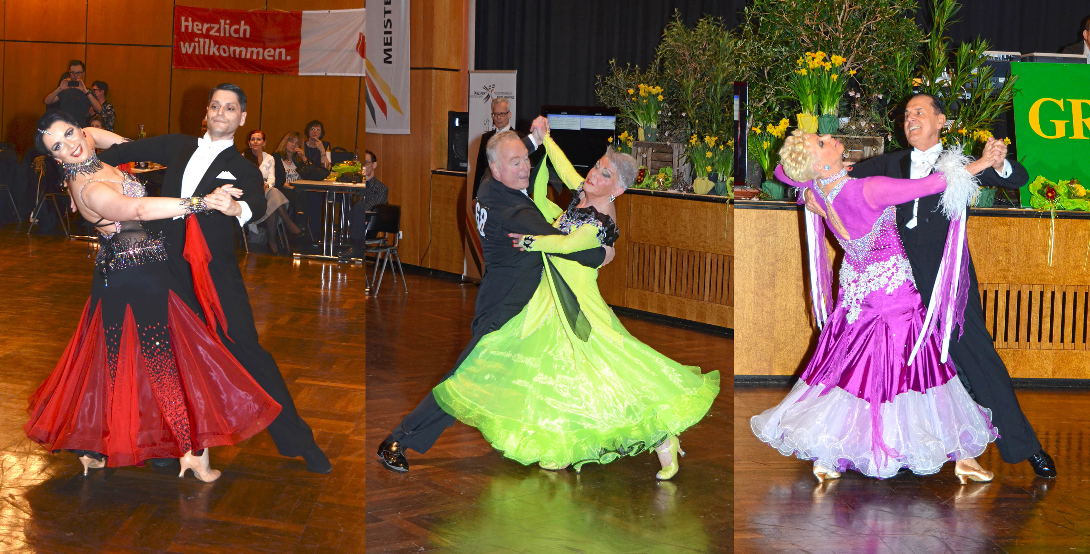 Von links: Silber für Heidi/Michael Heuchert sowie Christa/Karl-Heinz Wundsam und Gold für Dr. H.-Wolfgang/Angelika Scheuer Foto: PS/Tanzsportverein Ramstein