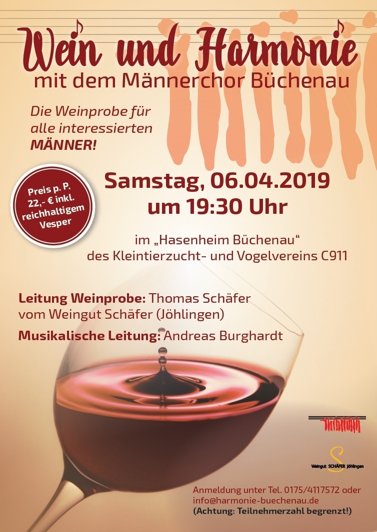 Wein und Harmonie, eine musikalische Weinprobe für den Mann in Büchenau