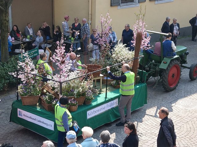 Der Wagen des Korbmachers in voller Pracht.  | Foto: bas