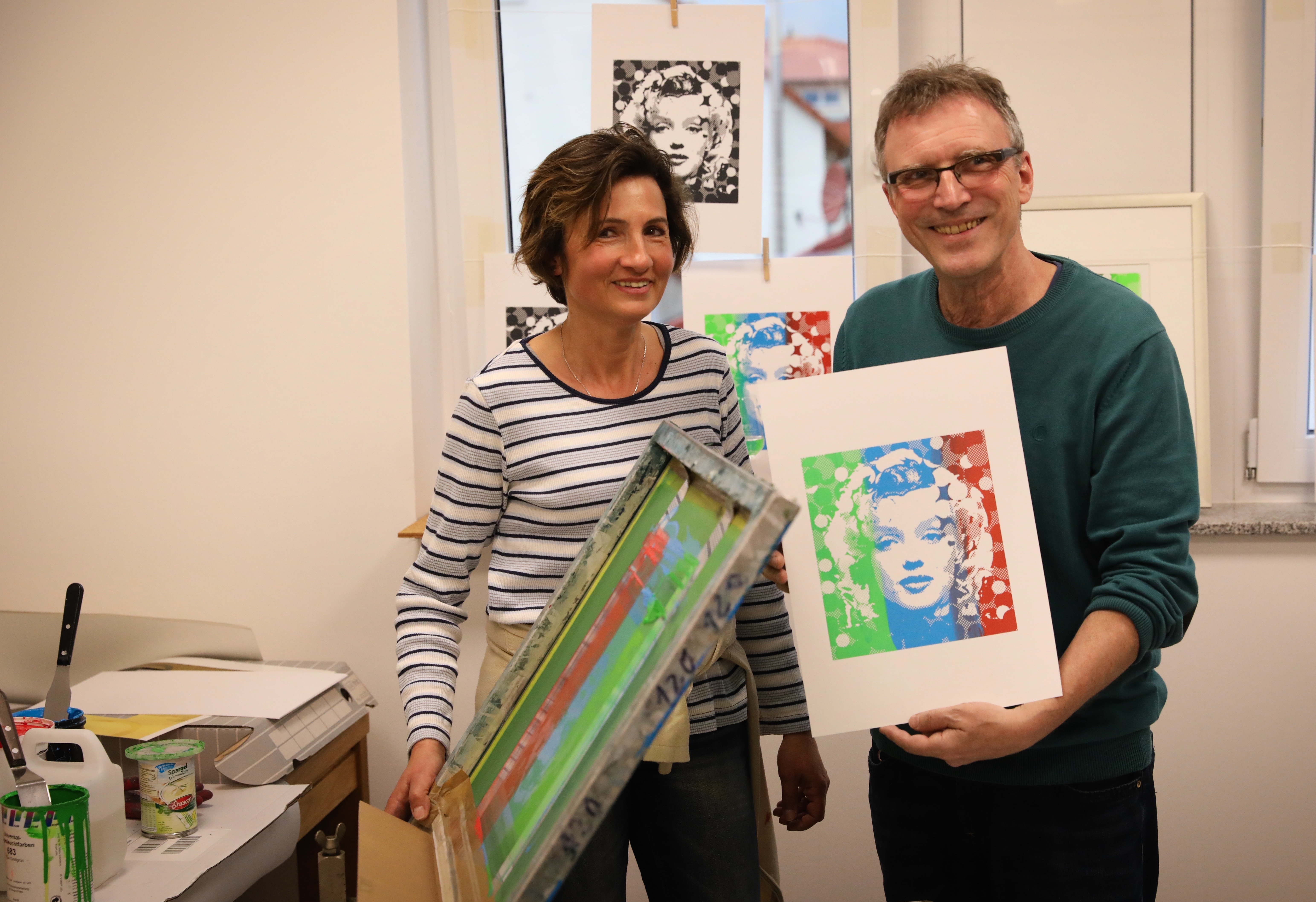 Christine Harant und Gerhard Hofmann mit Monroe