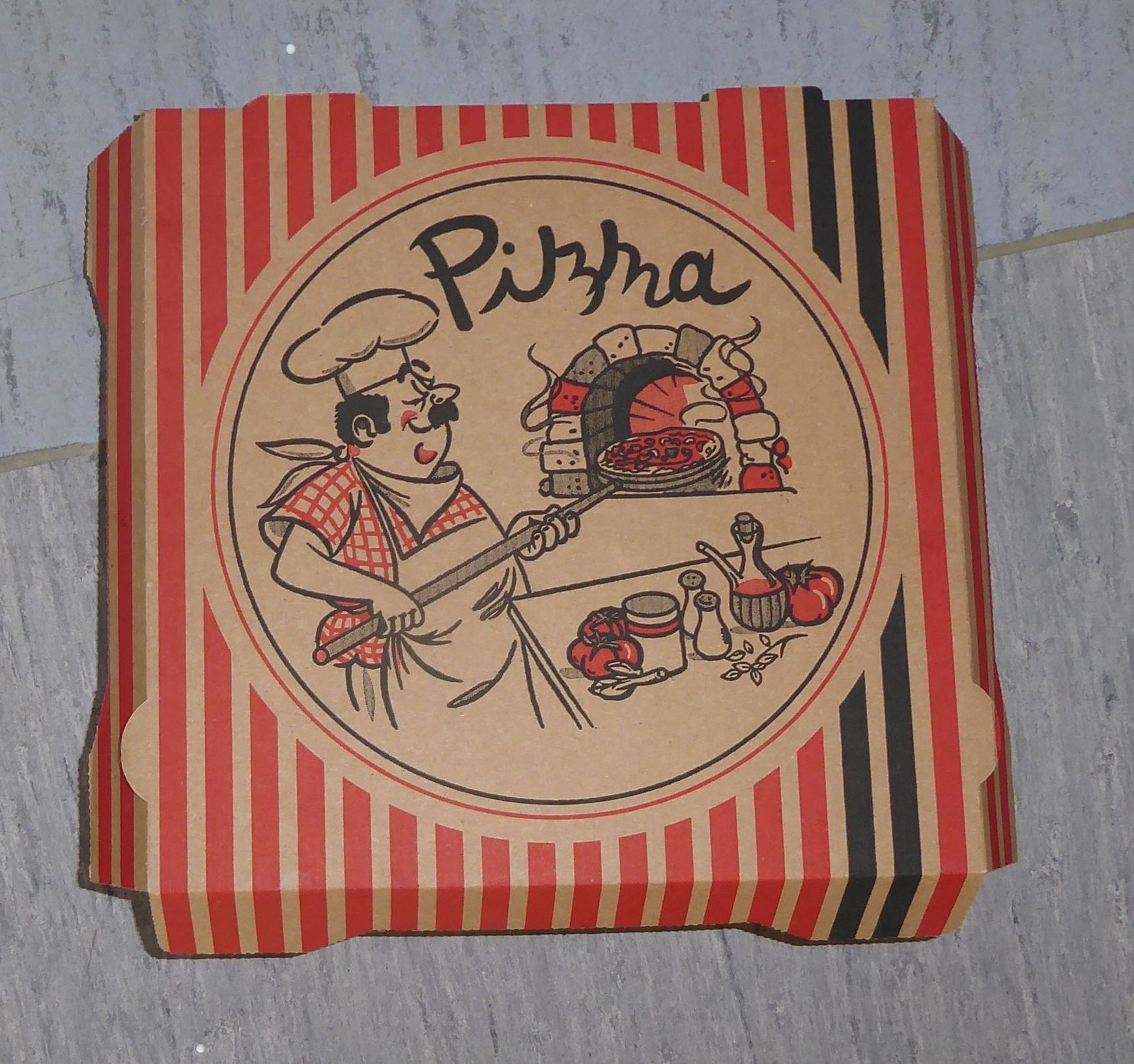 Diesen Pizzakarton stellten die Beamten bei der Spurensuche sicher.