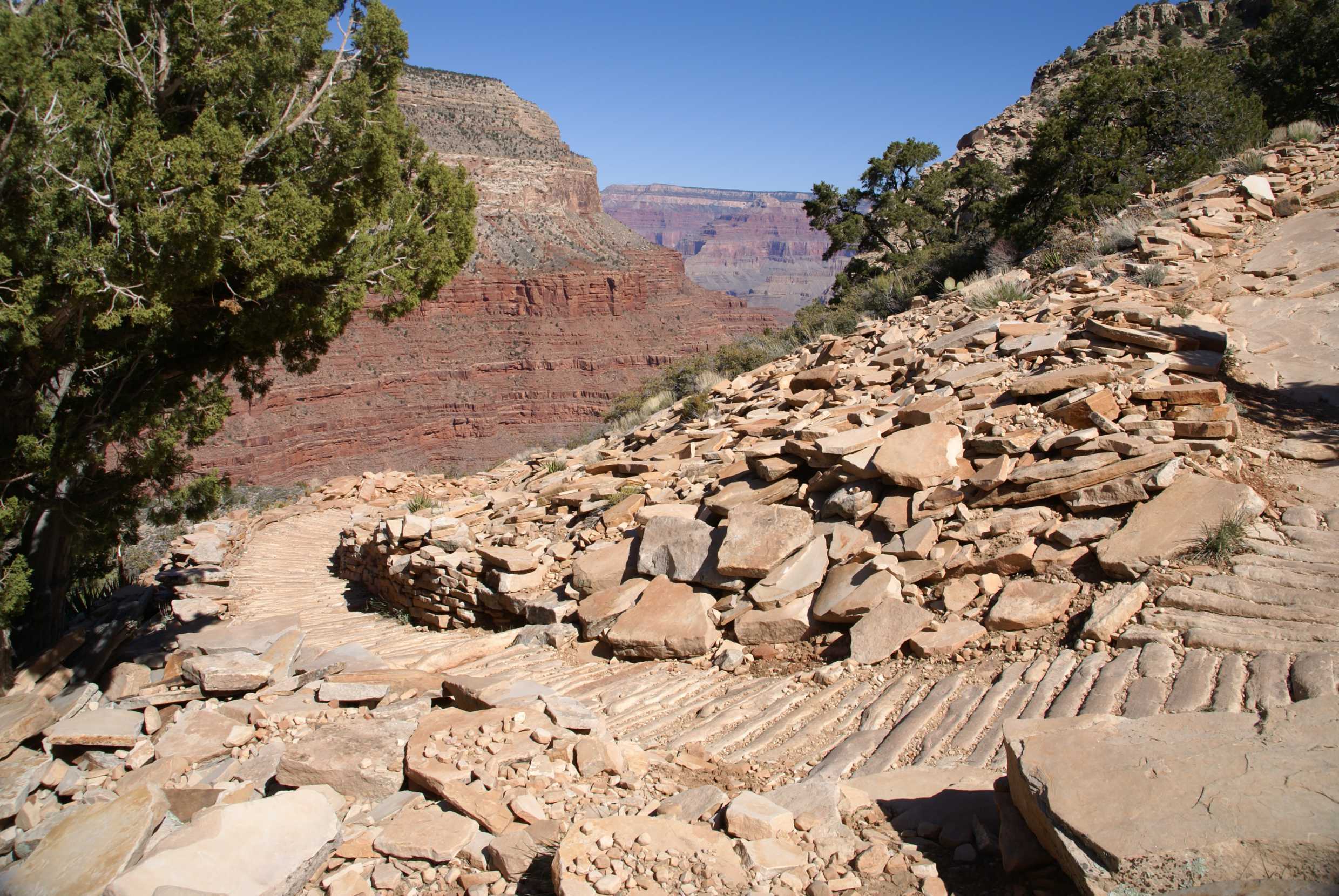 Blockmeer aus hellen Sandsteinen im Grand Canyon National Park .