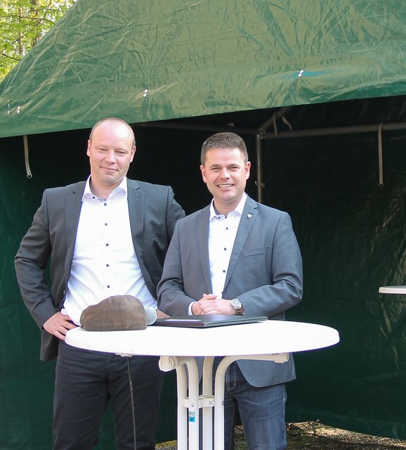 Bürgermeister Jens Geider (Östringen ) und Jens Spanberger (Mühlhausen) - v.l. | Foto: Heike Schwitalla
