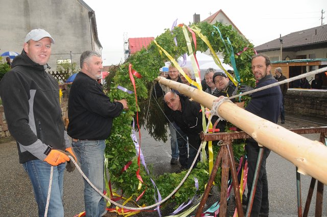 Am 1. Mai wird pünktlich um 11 Uhr in Hambach der Maibaum aufgestellt.